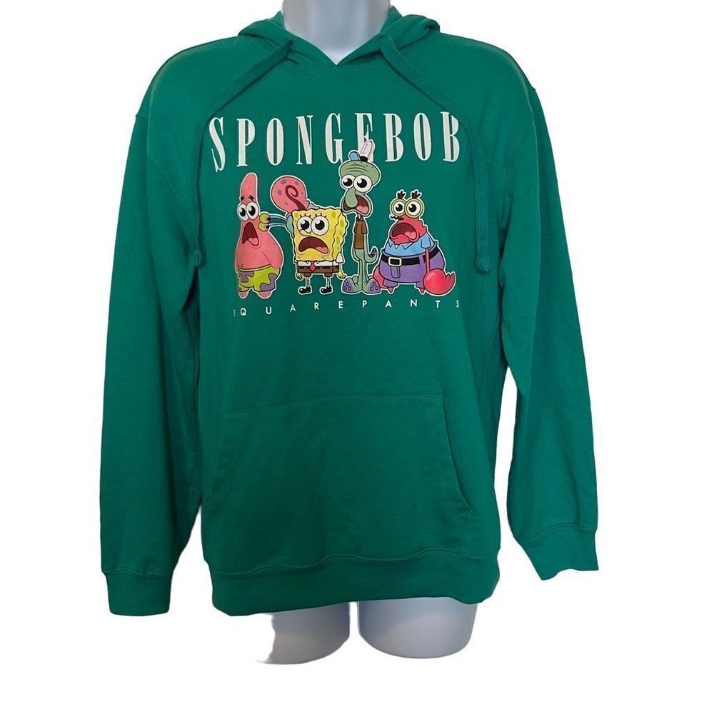 SpongeBob SquarePants EUC Green Graphic Hoodie Sz M (7-9)